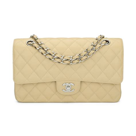 chanel flap bag medium beige|Chanel classic flap shoulder bag.